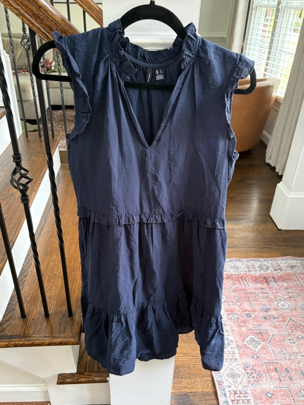 Vero Moda Navy Sleeveless Ruffled Navy Dress Size Small